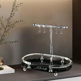 Maxbell Jewelry Organizer Stand Acrylic Base Jewelry Tray for Necklaces Watches Keys Black