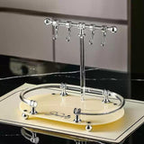 Maxbell Jewelry Organizer Stand Acrylic Base Jewelry Tray for Necklaces Watches Keys Beige