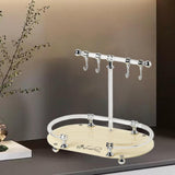 Maxbell Jewelry Organizer Stand Acrylic Base Jewelry Tray for Necklaces Watches Keys Beige