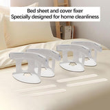 Maxbell 4Pcs Bed Sheet Clips Tight Heavy Duty with Strips Bed Sheet Corner Fasteners White