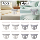 Maxbell 4Pcs Bed Sheet Clips Tight Heavy Duty with Strips Bed Sheet Corner Fasteners White