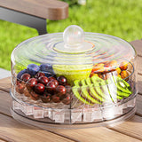Maxbell Rotating Serving Tray Portable Veggie Fruit Tray for Restaurant Table