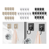 Maxbell 14 Pieces Adhesive Hooks Waterproof Wall Hangers for Bathroom Shower Kitchen Gold