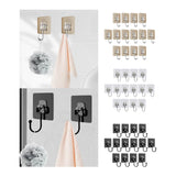 Maxbell 14 Pieces Adhesive Hooks Waterproof Wall Hangers for Bathroom Shower Kitchen Gold