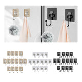 Maxbell 14 Pieces Adhesive Hooks Waterproof Wall Hangers for Bathroom Shower Kitchen Gold