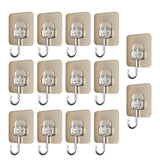 Maxbell 14 Pieces Adhesive Hooks Waterproof Wall Hangers for Bathroom Shower Kitchen Gold