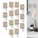Maxbell 14 Pieces Adhesive Hooks Waterproof Wall Hangers for Bathroom Shower Kitchen Gold