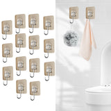 Maxbell 14 Pieces Adhesive Hooks Waterproof Wall Hangers for Bathroom Shower Kitchen Gold