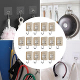 Maxbell 14 Pieces Adhesive Hooks Waterproof Wall Hangers for Bathroom Shower Kitchen Gold