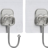 Maxbell 14 Pieces Adhesive Hooks Waterproof Wall Hangers for Bathroom Shower Kitchen Silver