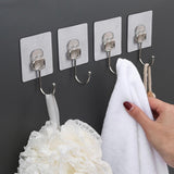 Maxbell 14 Pieces Adhesive Hooks Waterproof Wall Hangers for Bathroom Shower Kitchen Silver