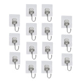Maxbell 14 Pieces Adhesive Hooks Waterproof Wall Hangers for Bathroom Shower Kitchen Silver