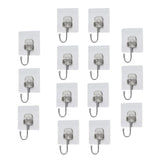 Maxbell 14 Pieces Adhesive Hooks Waterproof Wall Hangers for Bathroom Shower Kitchen Silver