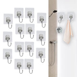 Maxbell 14 Pieces Adhesive Hooks Waterproof Wall Hangers for Bathroom Shower Kitchen Silver