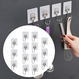 Maxbell 14 Pieces Adhesive Hooks Waterproof Wall Hangers for Bathroom Shower Kitchen Silver