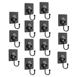 Maxbell 14 Pieces Adhesive Hooks Waterproof Wall Hangers for Bathroom Shower Kitchen Black