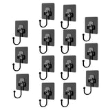 Maxbell 14 Pieces Adhesive Hooks Waterproof Wall Hangers for Bathroom Shower Kitchen Black
