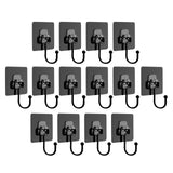 Maxbell 14 Pieces Adhesive Hooks Waterproof Wall Hangers for Bathroom Shower Kitchen Black