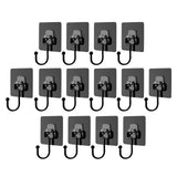 Maxbell 14 Pieces Adhesive Hooks Waterproof Wall Hangers for Bathroom Shower Kitchen Black