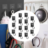 Maxbell 14 Pieces Adhesive Hooks Waterproof Wall Hangers for Bathroom Shower Kitchen Black
