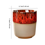 Maxbell Porcelain Tea Cup 150 ml Unique Espresso Mug for Milk Cappuccino Home Office Red
