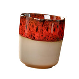 Maxbell Porcelain Tea Cup 150 ml Unique Espresso Mug for Milk Cappuccino Home Office Red