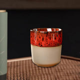 Maxbell Porcelain Tea Cup 150 ml Unique Espresso Mug for Milk Cappuccino Home Office Red