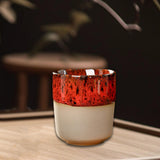 Maxbell Porcelain Tea Cup 150 ml Unique Espresso Mug for Milk Cappuccino Home Office Red