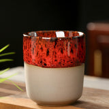 Maxbell Porcelain Tea Cup 150 ml Unique Espresso Mug for Milk Cappuccino Home Office Red