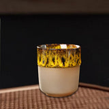 Maxbell Porcelain Tea Cup 150 ml Unique Espresso Mug for Milk Cappuccino Home Office Yellow
