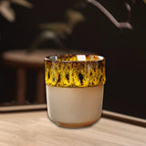 Maxbell Porcelain Tea Cup 150 ml Unique Espresso Mug for Milk Cappuccino Home Office Yellow