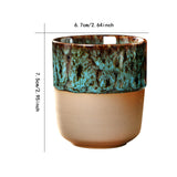 Maxbell Porcelain Tea Cup 150 ml Unique Espresso Mug for Milk Cappuccino Home Office Cyan