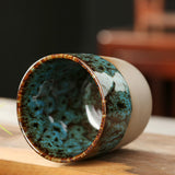 Maxbell Porcelain Tea Cup 150 ml Unique Espresso Mug for Milk Cappuccino Home Office Cyan