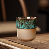 Maxbell Porcelain Tea Cup 150 ml Unique Espresso Mug for Milk Cappuccino Home Office Cyan