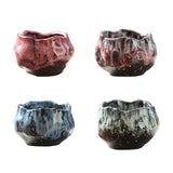 Maxbell 150ml Lotus Shaped Artwork Ceramic Master Cup for Dining Room Office Desktop Pink