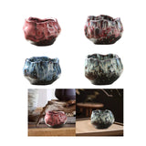 Maxbell 150ml Lotus Shaped Artwork Ceramic Master Cup for Dining Room Office Desktop Pink