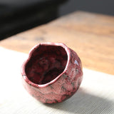 Maxbell 150ml Lotus Shaped Artwork Ceramic Master Cup for Dining Room Office Desktop Pink
