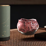 Maxbell 150ml Lotus Shaped Artwork Ceramic Master Cup for Dining Room Office Desktop Pink