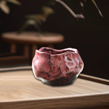 Maxbell 150ml Lotus Shaped Artwork Ceramic Master Cup for Dining Room Office Desktop Pink