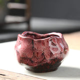 Maxbell 150ml Lotus Shaped Artwork Ceramic Master Cup for Dining Room Office Desktop Pink