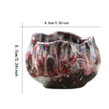 Maxbell 150ml Lotus Shaped Artwork Ceramic Master Cup for Dining Room Office Desktop Red