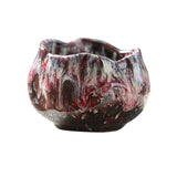 Maxbell 150ml Lotus Shaped Artwork Ceramic Master Cup for Dining Room Office Desktop Red