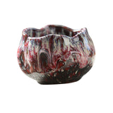 Maxbell 150ml Lotus Shaped Artwork Ceramic Master Cup for Dining Room Office Desktop Red