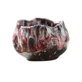 Maxbell 150ml Lotus Shaped Artwork Ceramic Master Cup for Dining Room Office Desktop Red