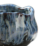 Maxbell 150ml Lotus Shaped Artwork Ceramic Master Cup for Dining Room Office Desktop Blue