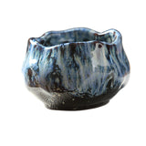 Maxbell 150ml Lotus Shaped Artwork Ceramic Master Cup for Dining Room Office Desktop Blue