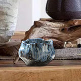 Maxbell 150ml Lotus Shaped Artwork Ceramic Master Cup for Dining Room Office Desktop Blue