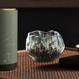 Maxbell 150ml Lotus Shaped Artwork Ceramic Master Cup for Dining Room Office Desktop Green