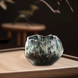 Maxbell 150ml Lotus Shaped Artwork Ceramic Master Cup for Dining Room Office Desktop Green