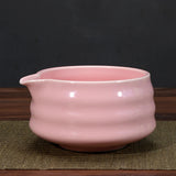 Maxbell Ceramic Matcha Bowl Portable for Mixing Unique Handmade Porcelain Tea Making Pink